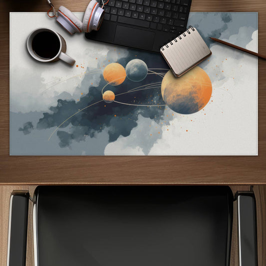 Circle of Planets - White Gaming Mat for Home Decor