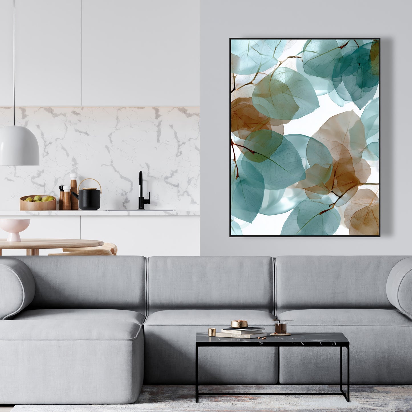 Translucent leaves - 24"x24" Framed canvas