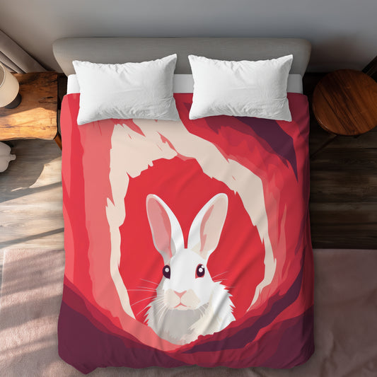 Housse de couette blanche « Regard vers l'extérieur » | Décoration d'intérieur élégante