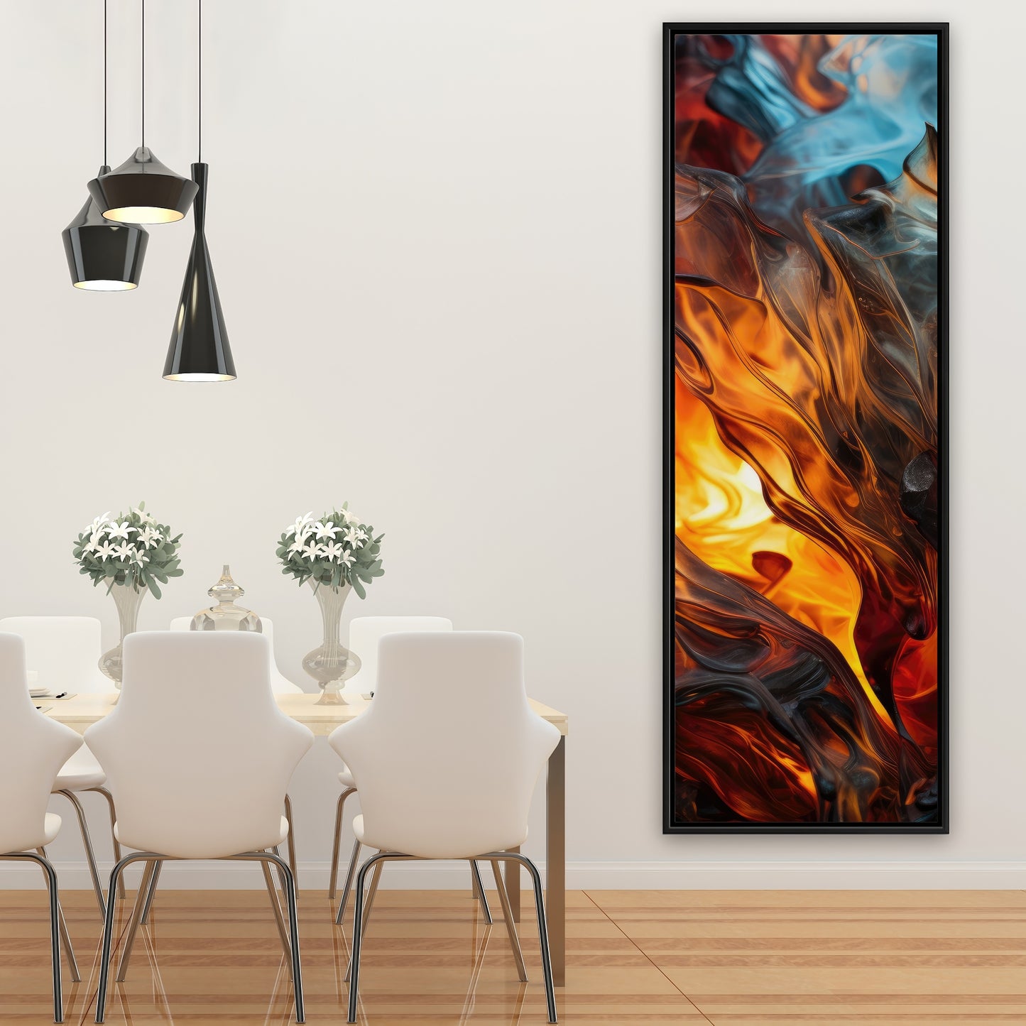 Crystallized fire - 16"x48" Framed canvas