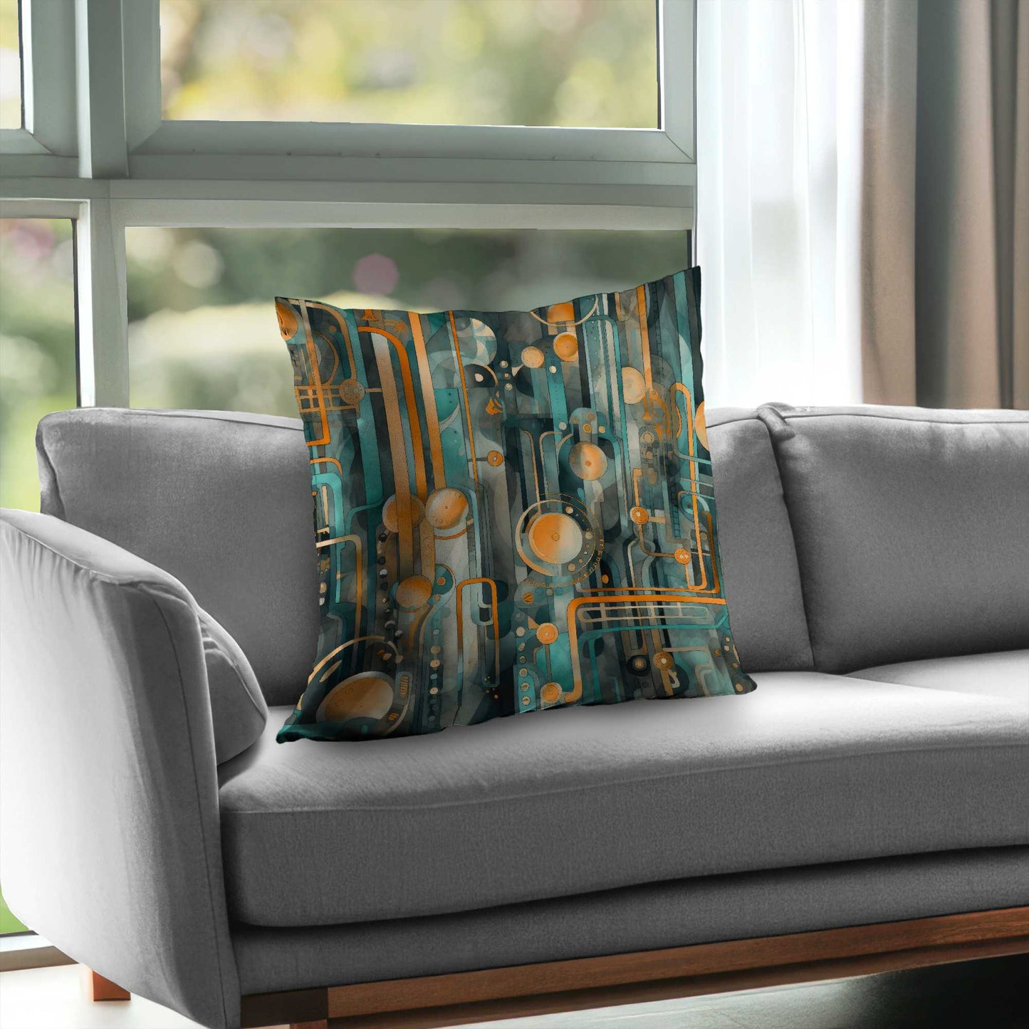Astrological Machinery Poly Twill Throw Pillow | Home Decor