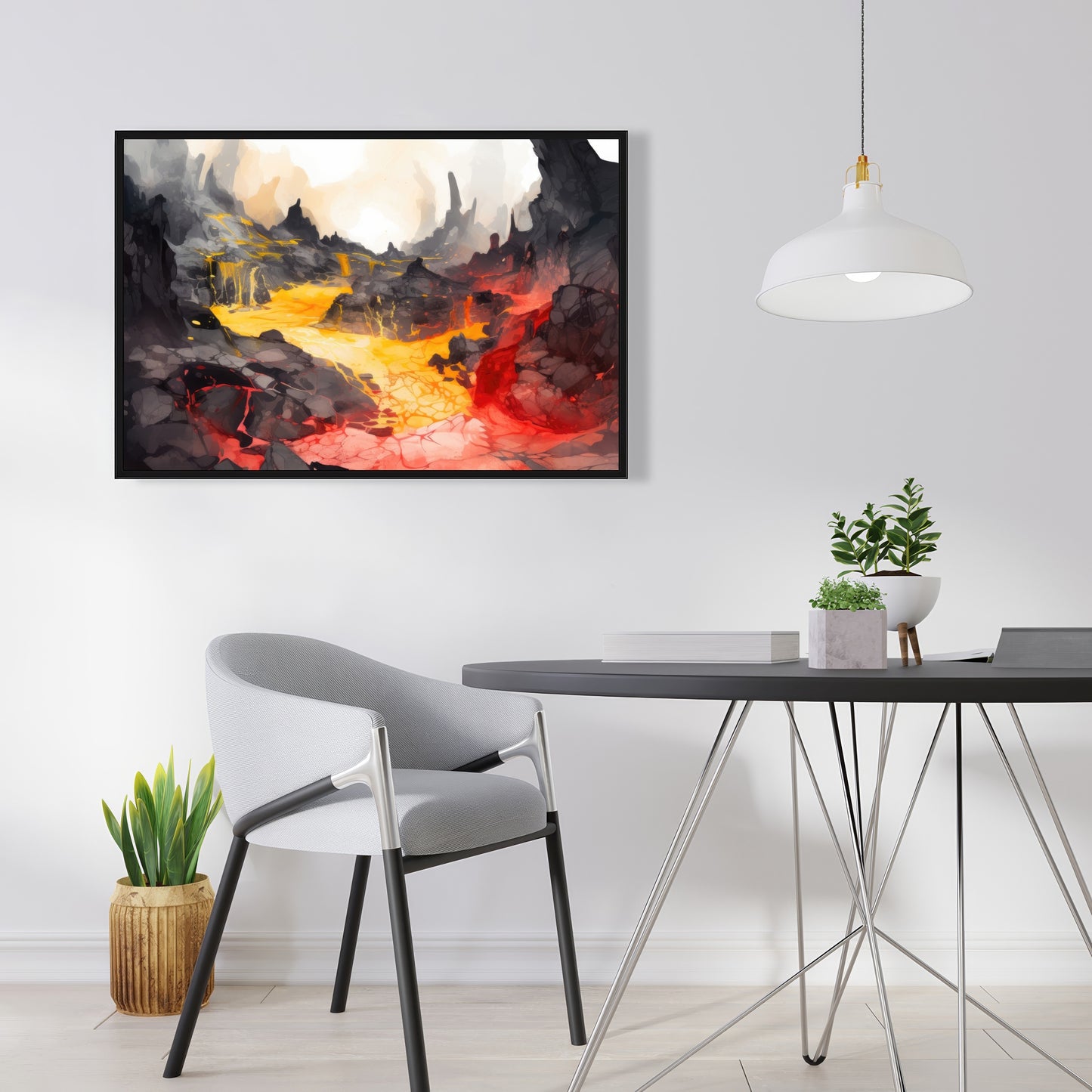 Hot and flowing - 36"x36" Framed canvas