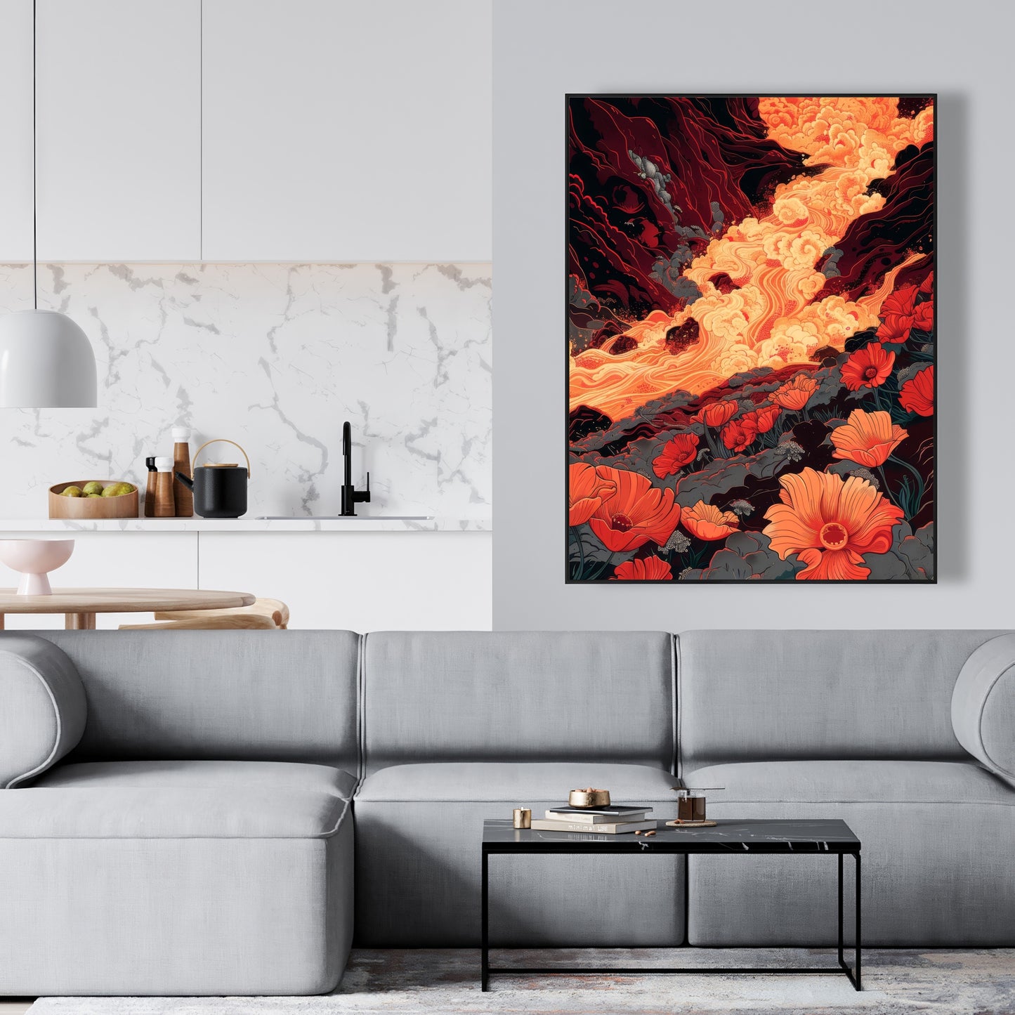 The big burn - 36"x36" Framed canvas