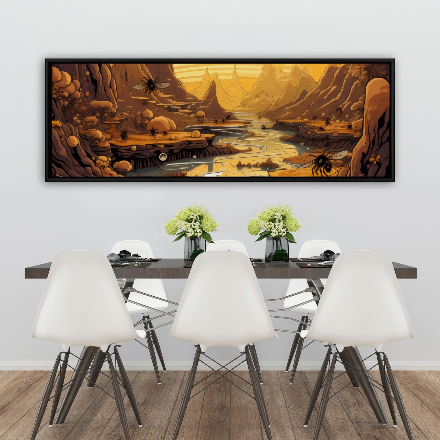Hive Mind - Black Framed Canvas Art for Home Decor