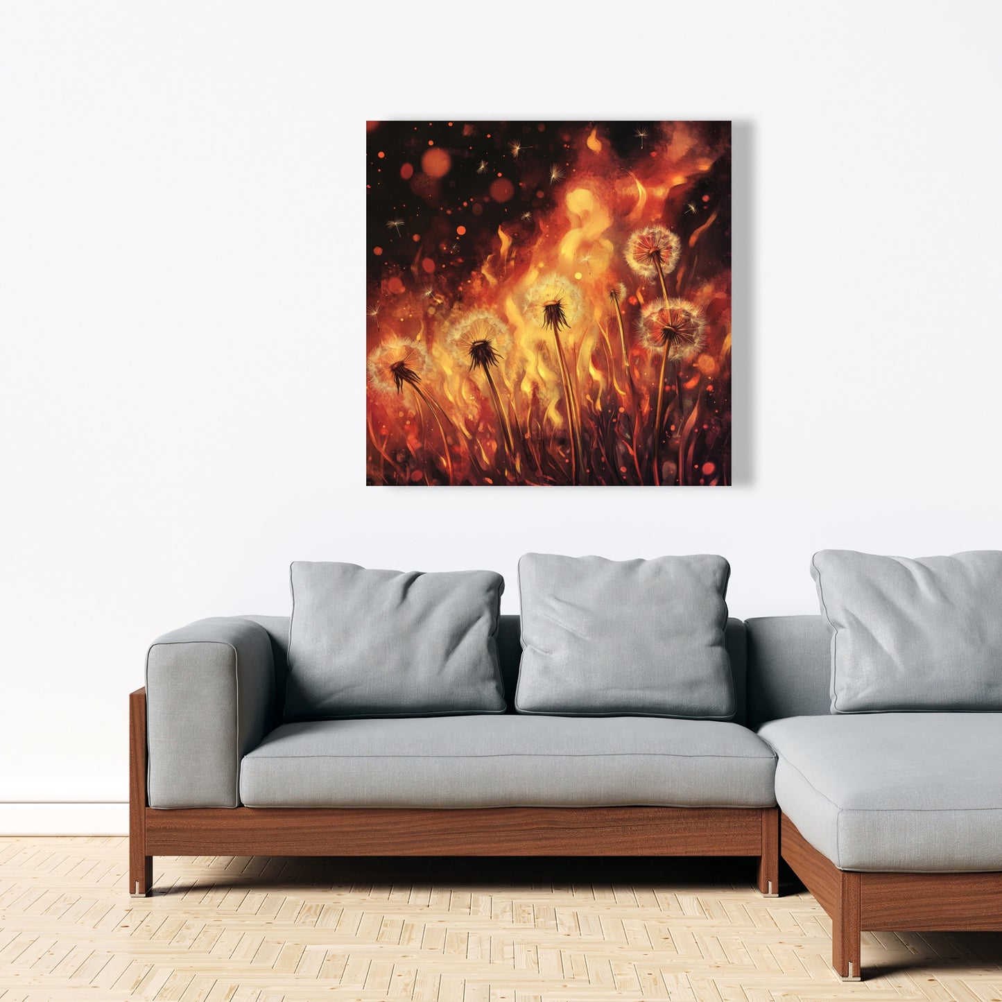 Dandy Fire - Yellow Canvas Art for Home Decor | Brighten Up