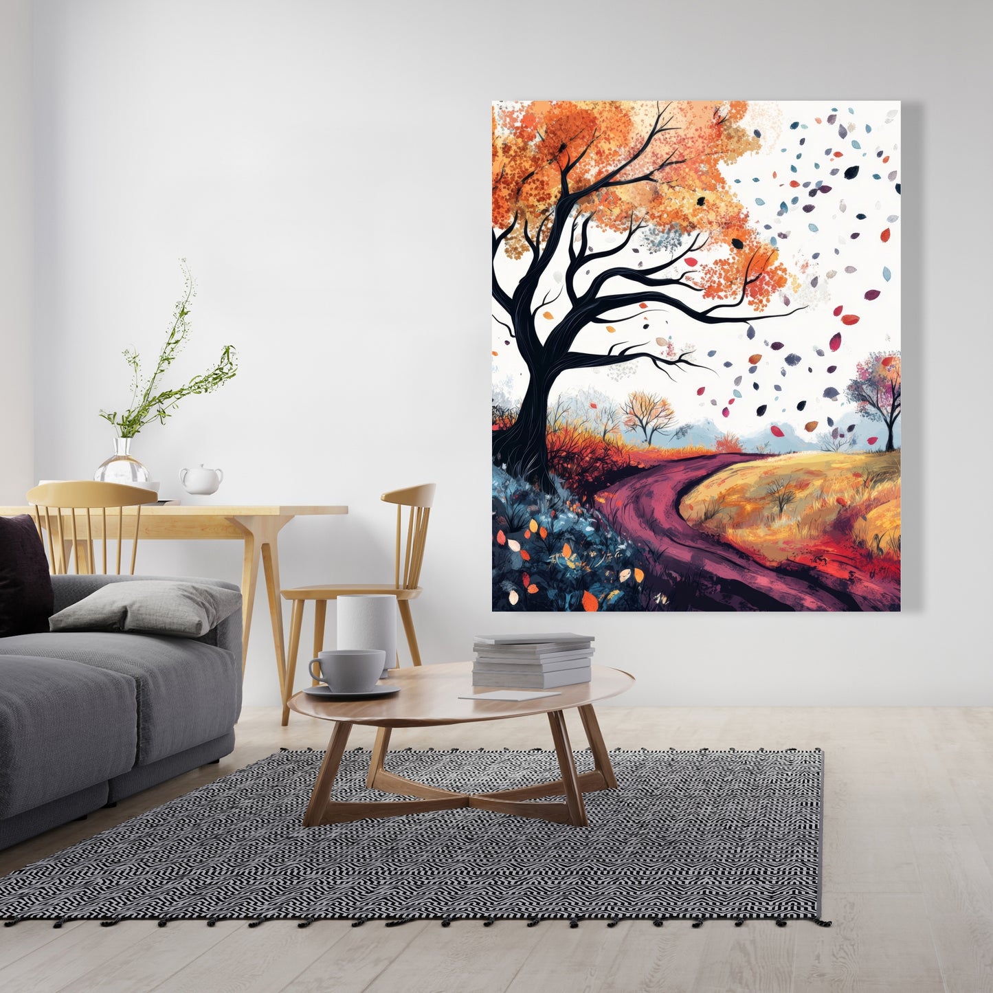 Blowing leaves - 32"x32" Canvas