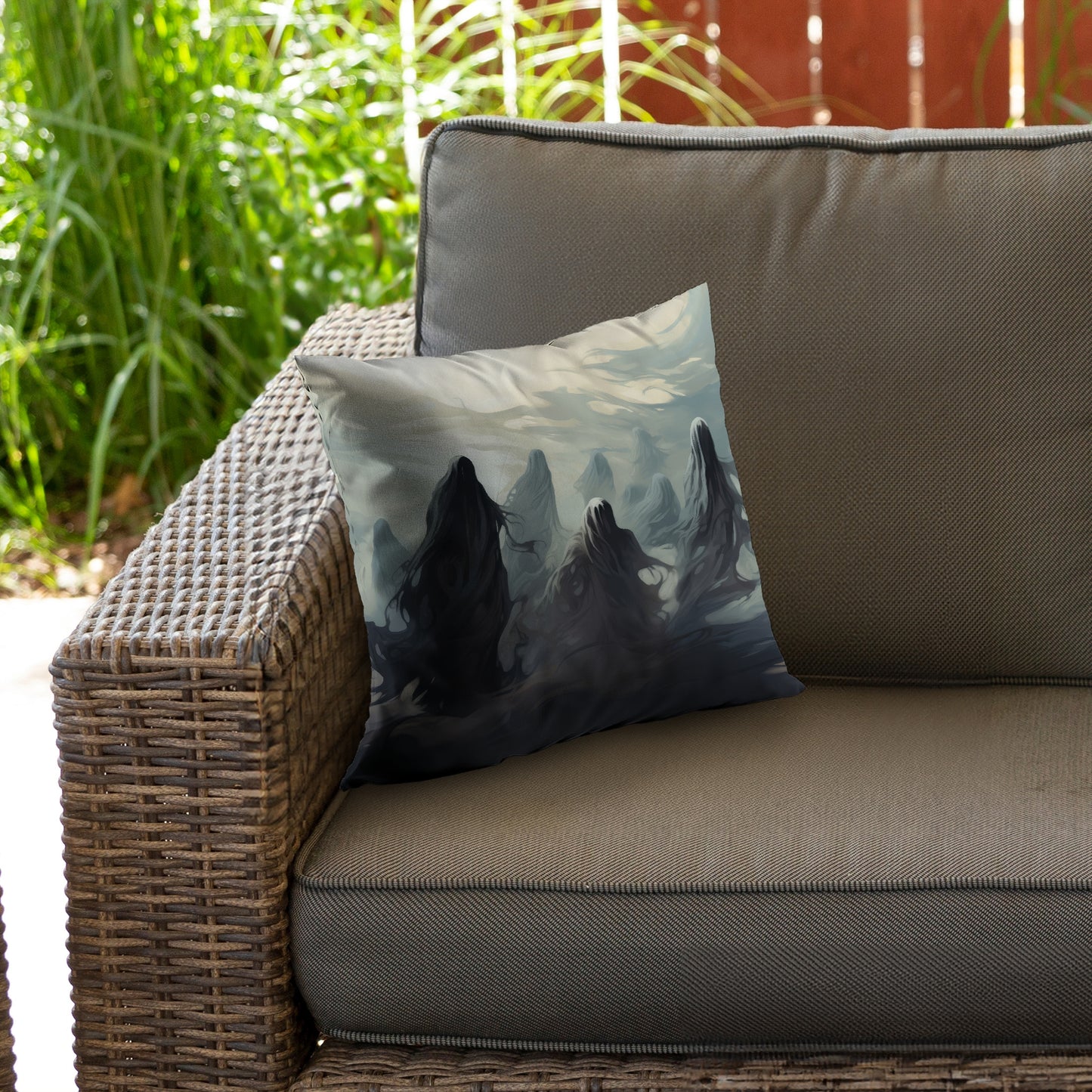 Searching for souls Gray poly twill throw pillow | Home decor