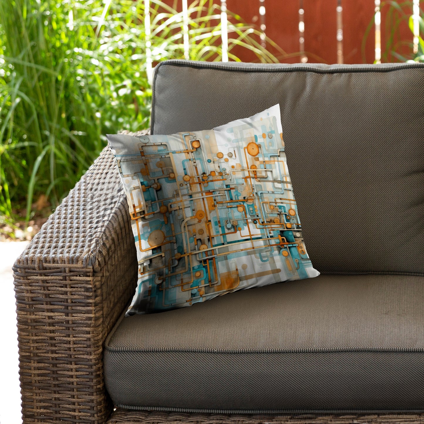 Like clockwork Turquoise Poly Twill Throw Pillow - Home Decor