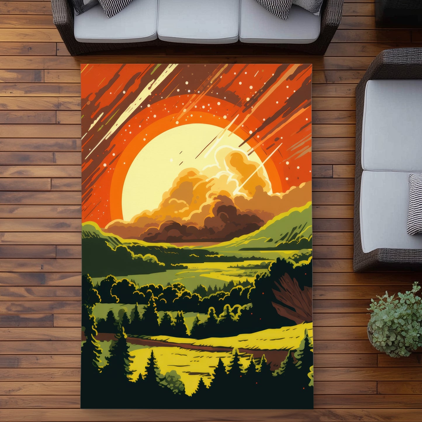 Last Days Yellow Outdoor Area Rug | Home Decor Accent