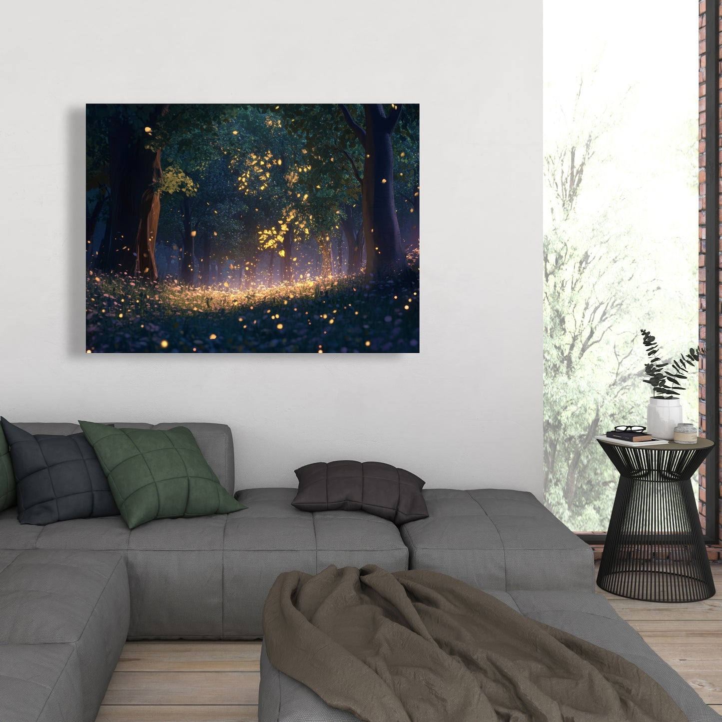 Glowing leaves - 32"x32" Canvas