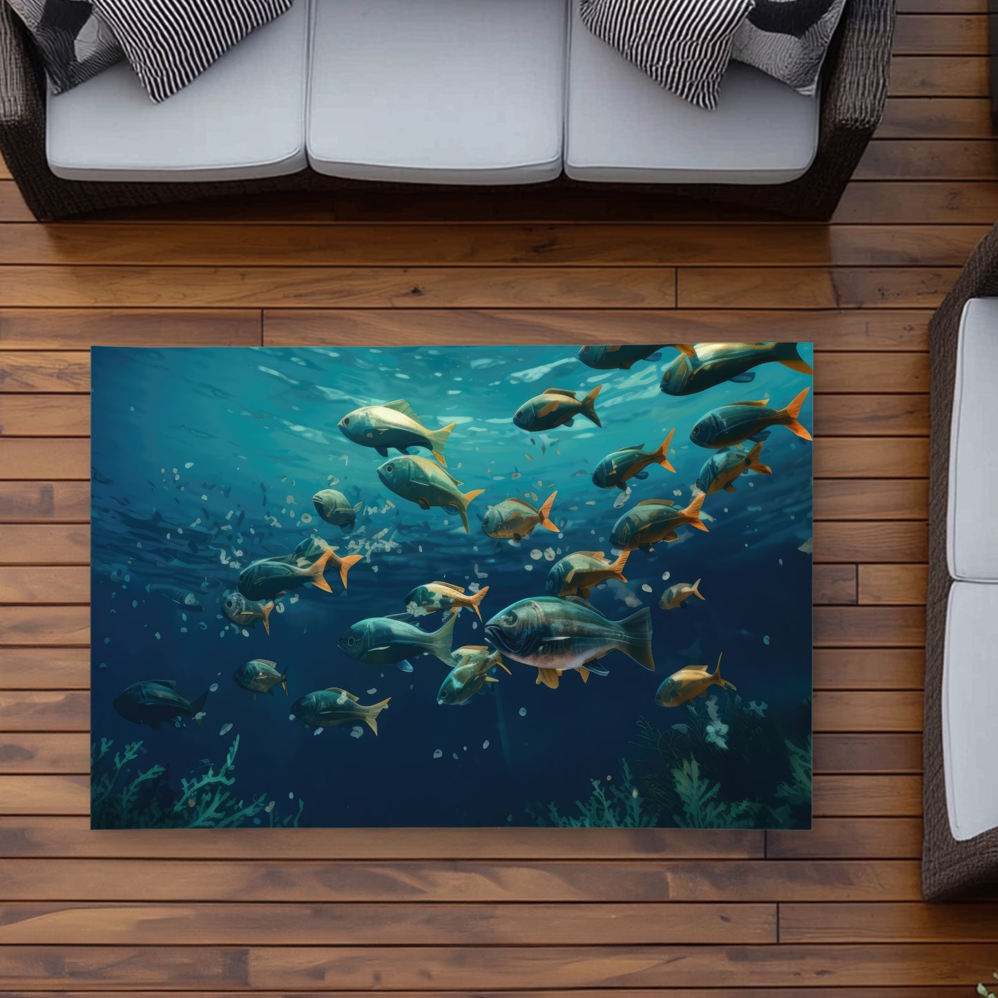 Shallow Swim Blue Outdoor Area Rug for Home Decor | Stylish Design