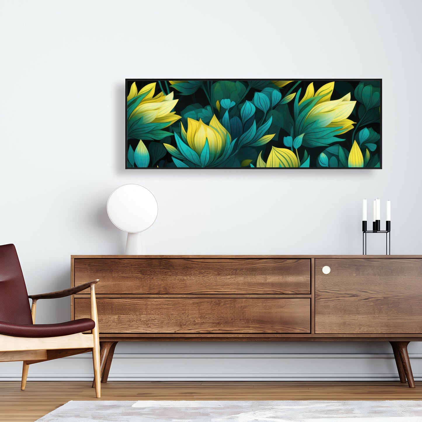 Intense Bloom - Yellow Framed Canvas for Home Decor