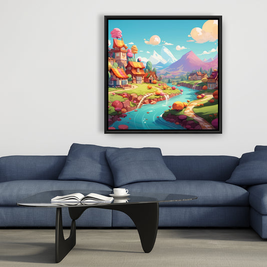 Sweet town - 36"x36" Framed canvas