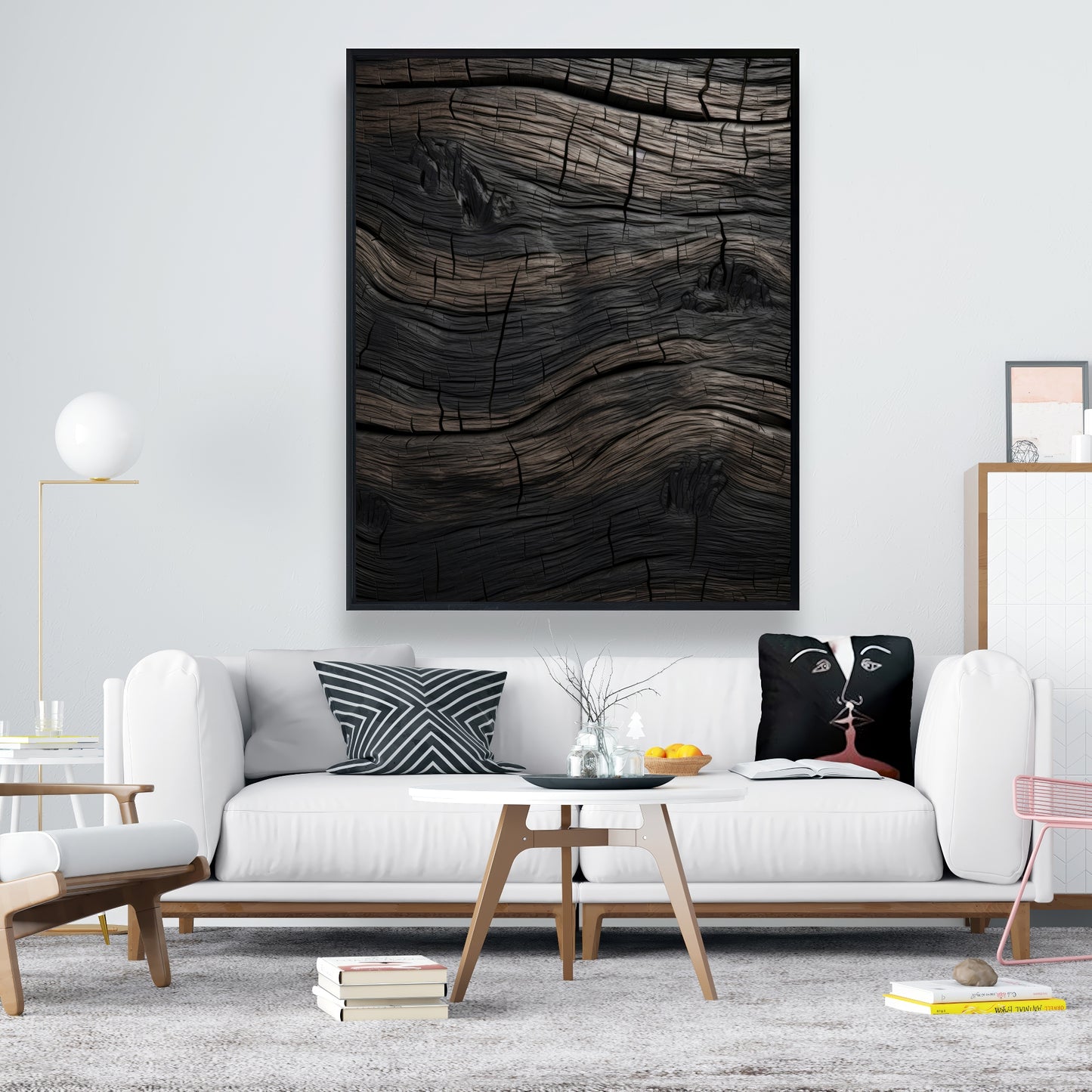 Dark wood - 36"x36" Framed canvas
