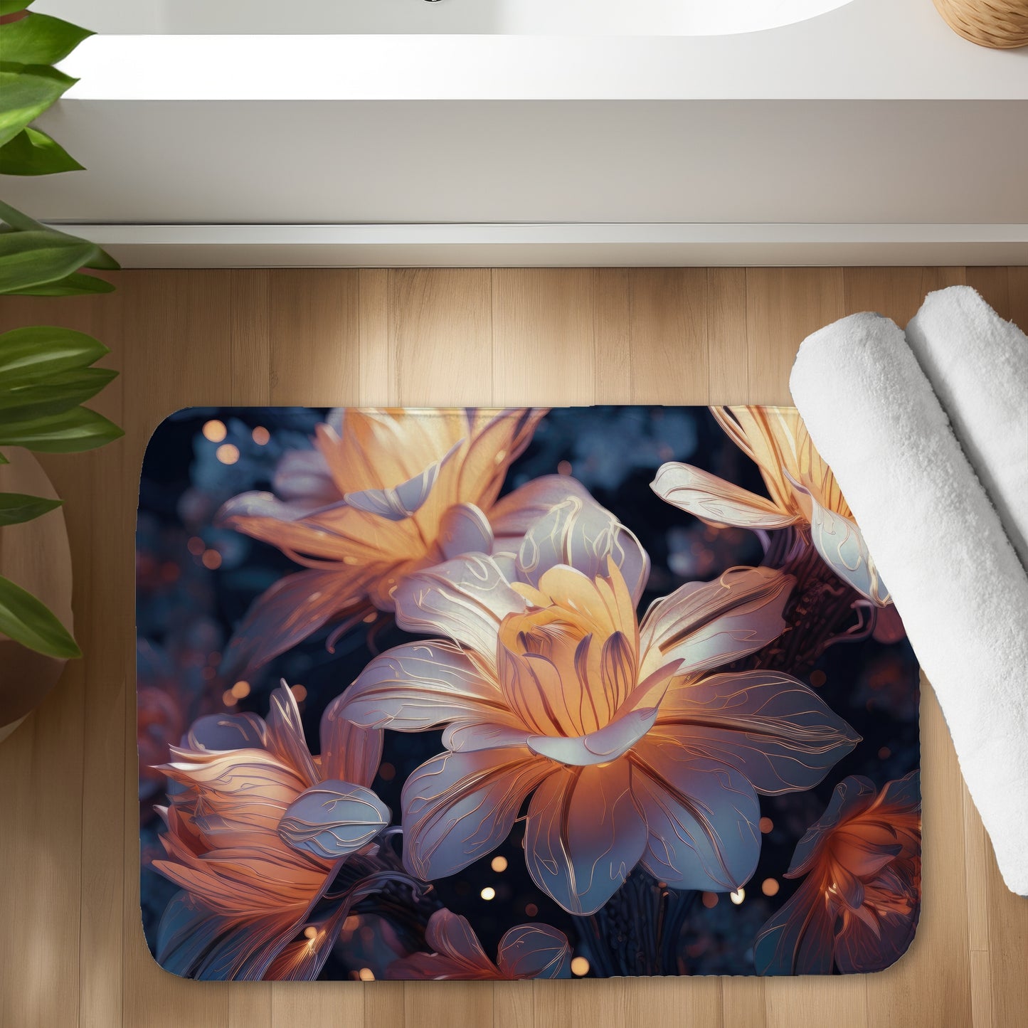 Pixie flowers - 17"x24" Bath mat