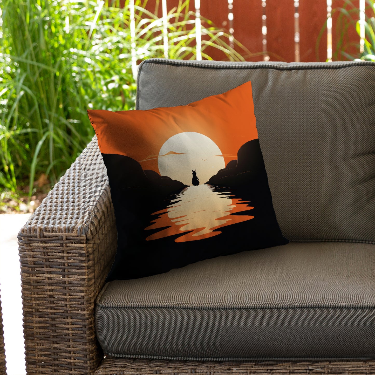 Running Away Black Poly Twill Throw Pillow - Home Decor Insert