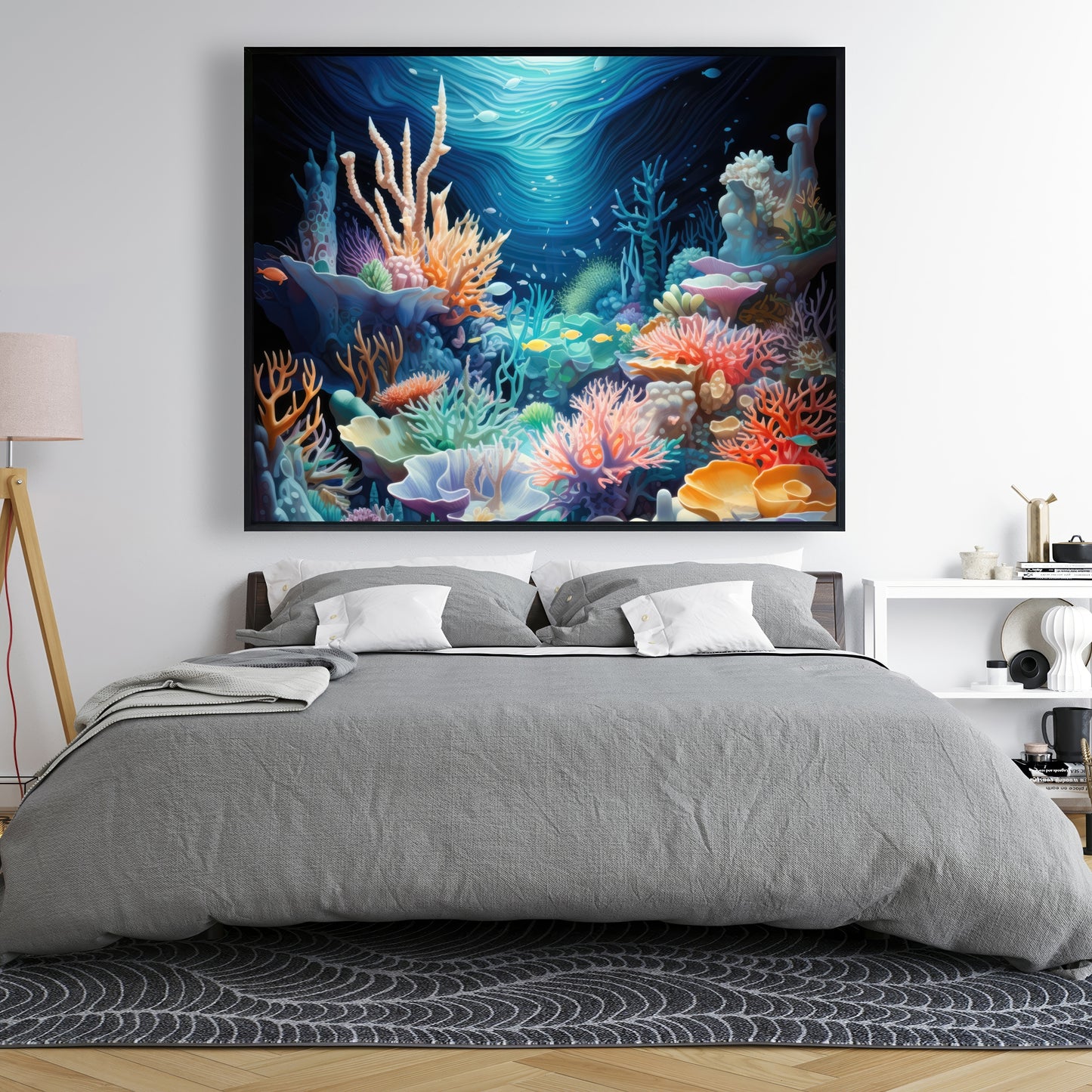 The Reef - Coral Framed Canvas for Stunning Home Decor