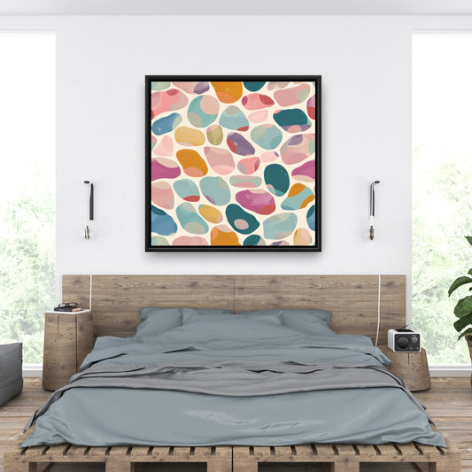 Dots and bops - 36"x36" Framed canvas