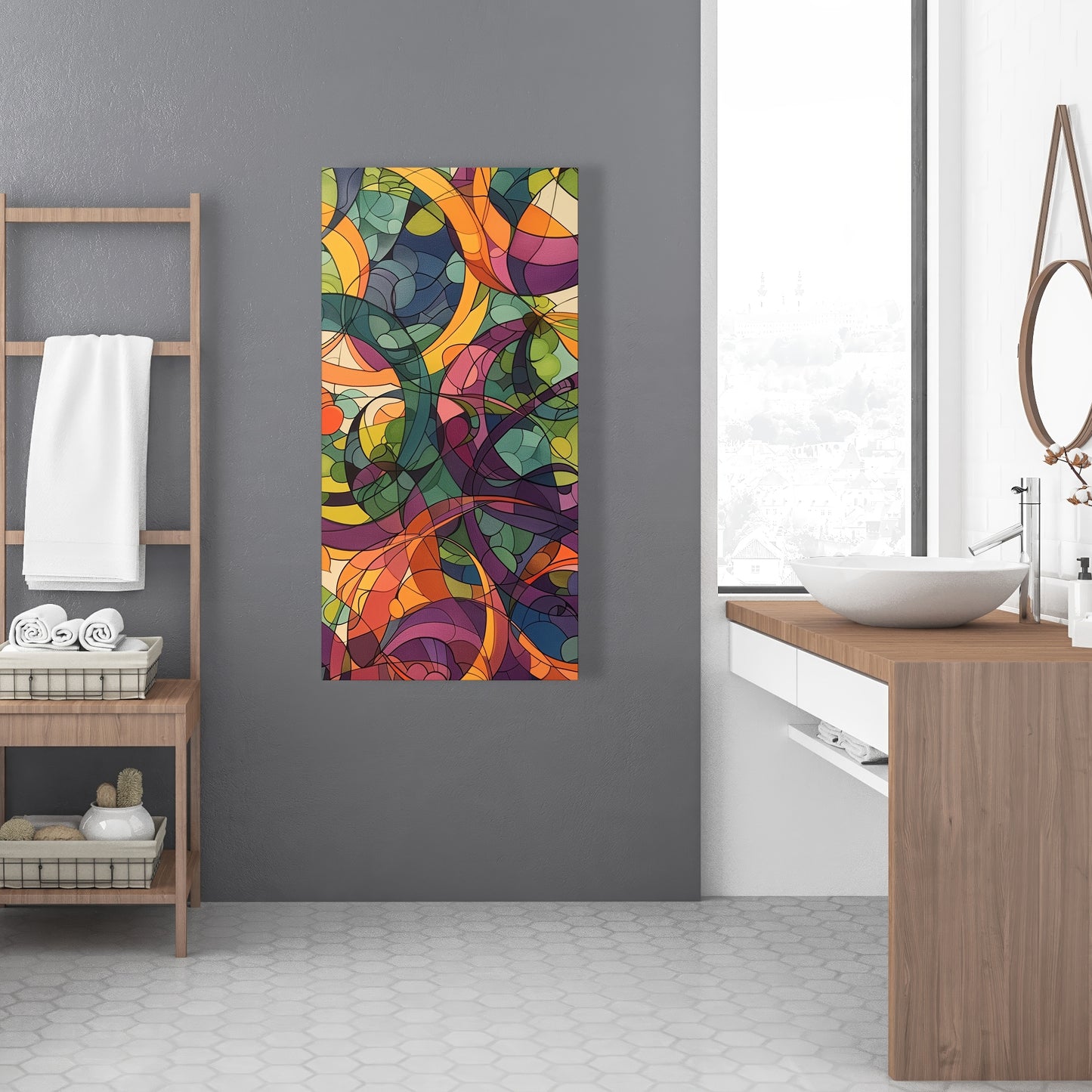 Converge - Purple Canvas Wall Art for Home Decor