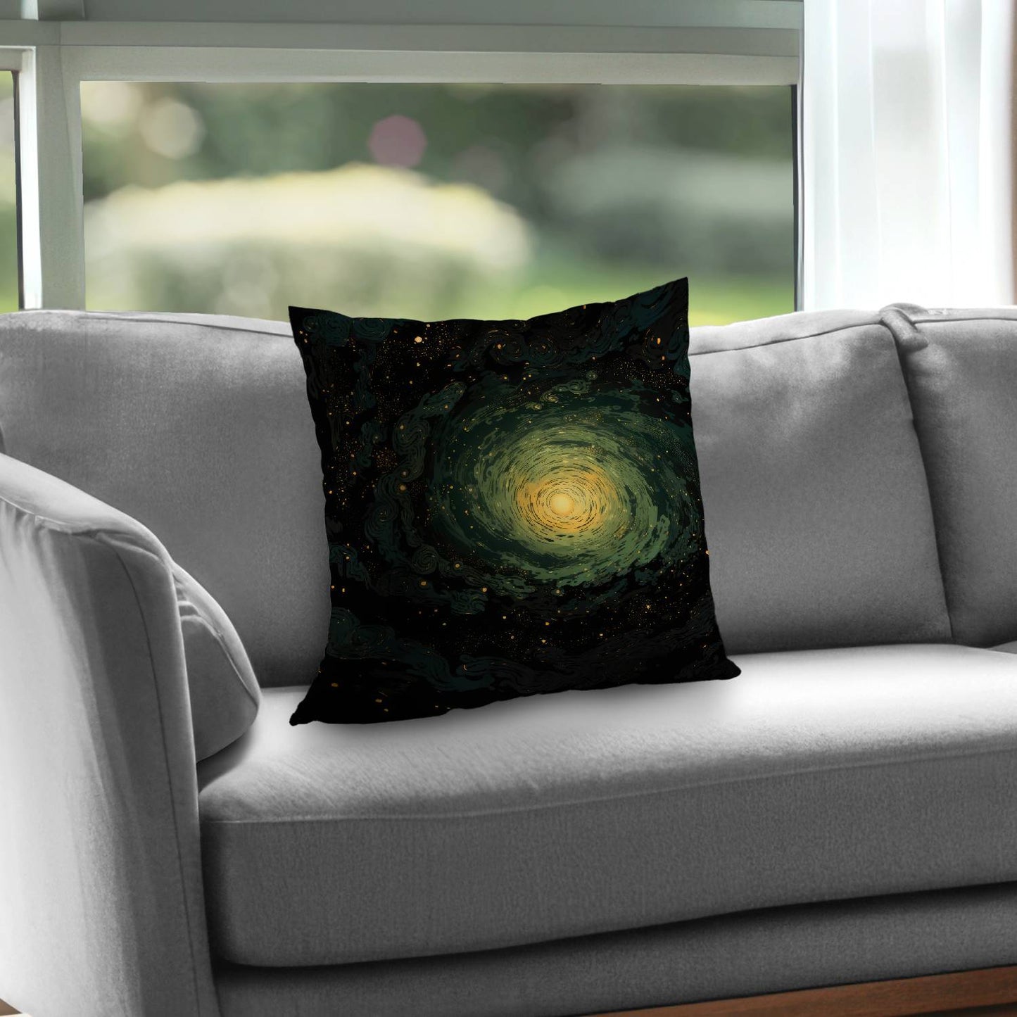 Swirling Gases Black Poly Twill Throw Pillow | Home Decor Insert