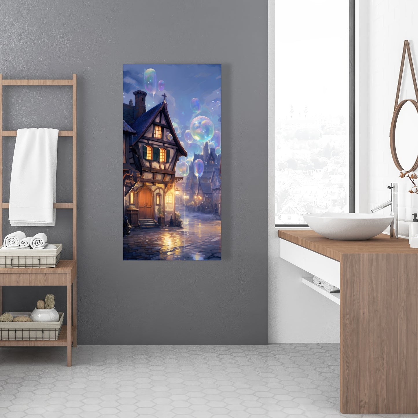 Bloopy Town - Purple Canvas Art for Home Decor | Unique Design
