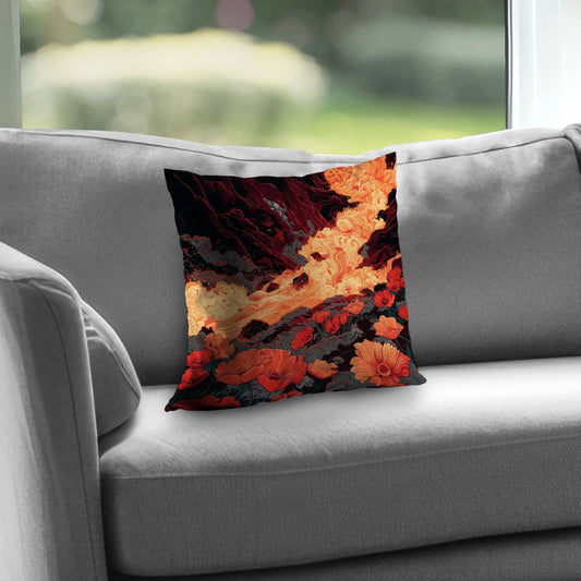 The big burn Orange poly twill throw pillow - home decor insert