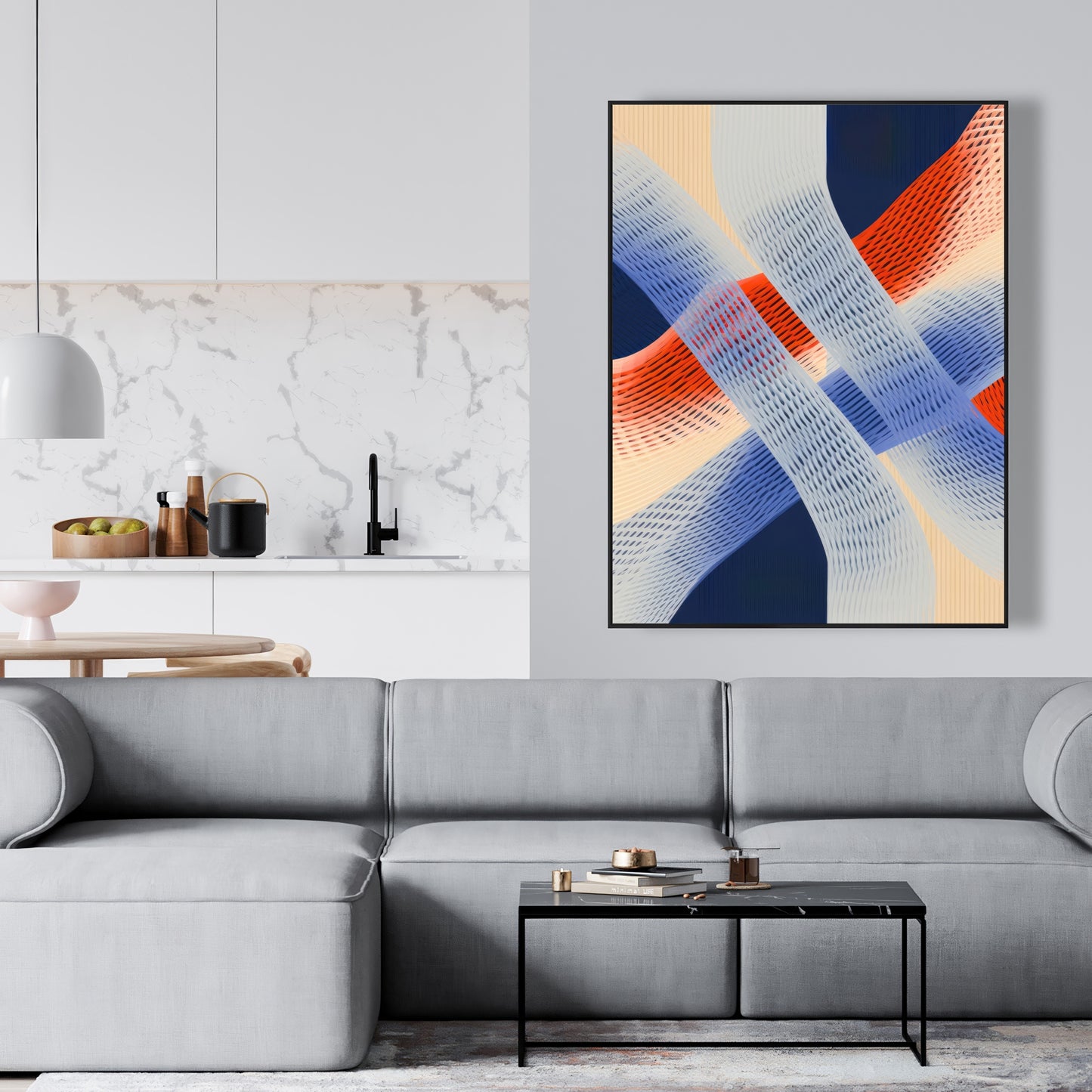 Abstract threading - Framed Canvas - Print on demand