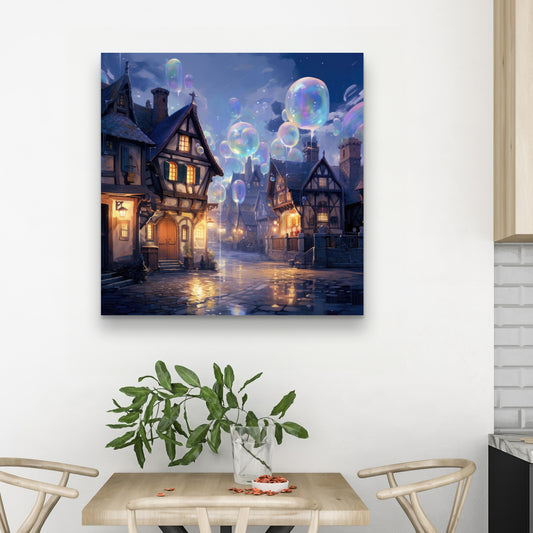 Bloopy Town - Purple Canvas Art for Home Decor | Unique Design