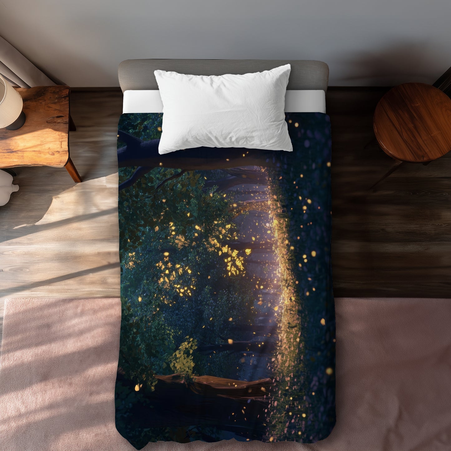 Glowing leaves - 88"x88" Duvet Cover