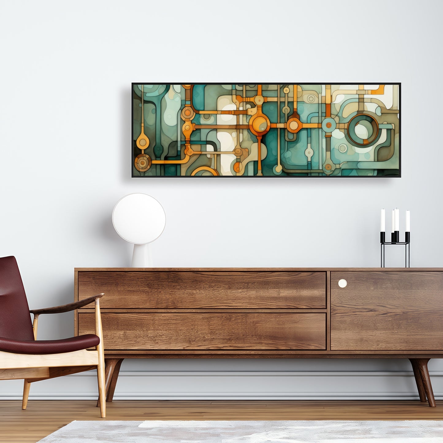Turns and bends - Framed Canvas - Print on demand