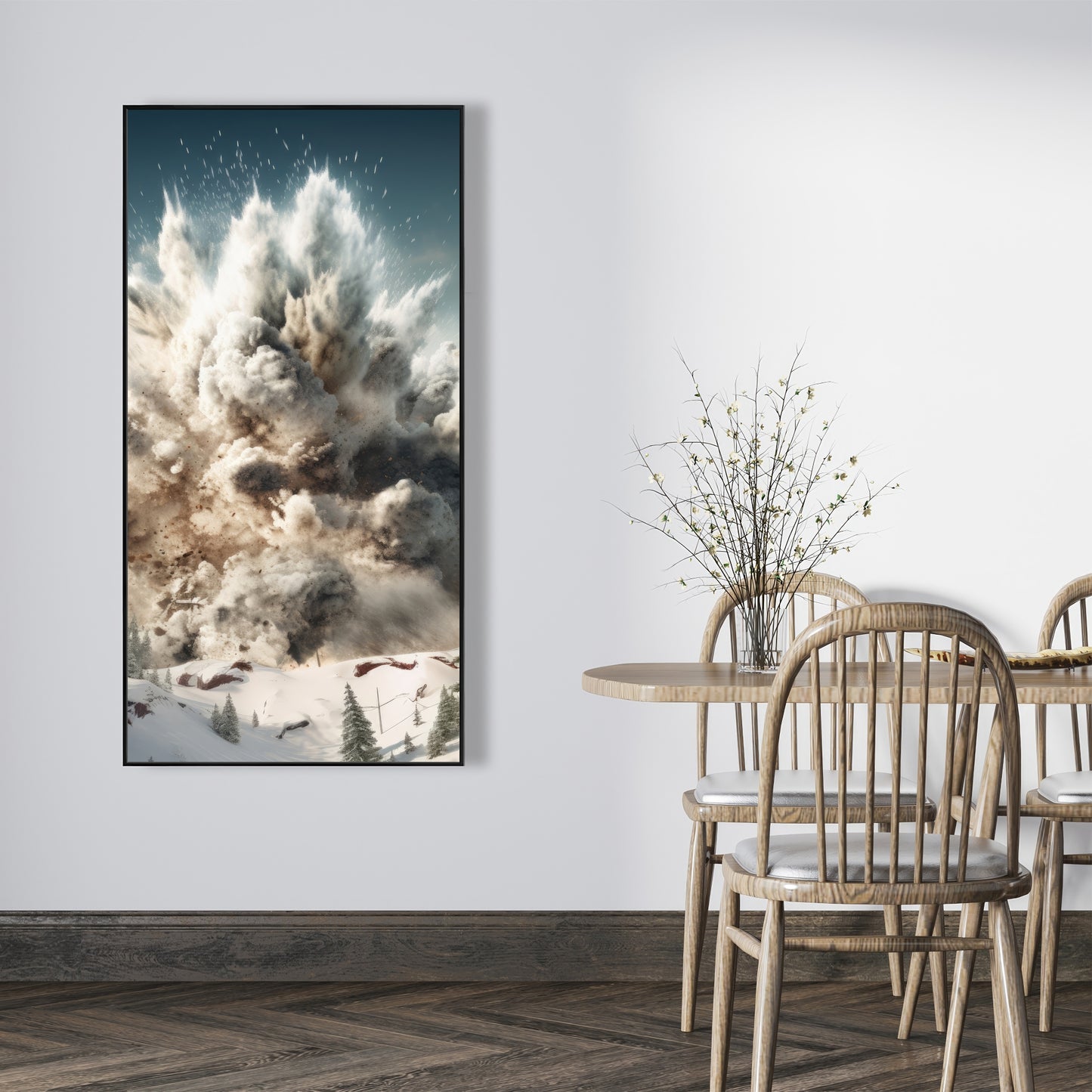 Ruined Excursion - Green Framed Canvas for Home Decor