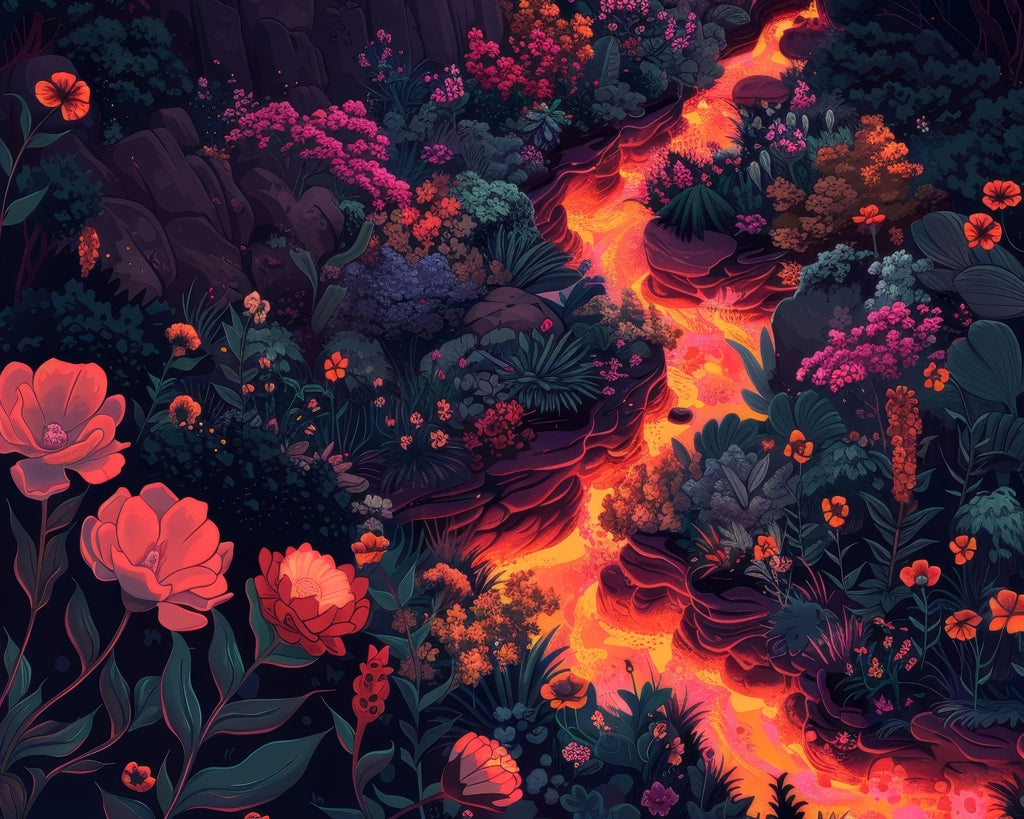 Flowing magma - 14"x18" Polyester Placemat