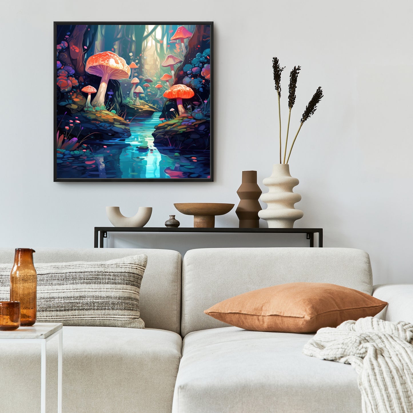 Whimsical forest - 36"x36" Framed canvas