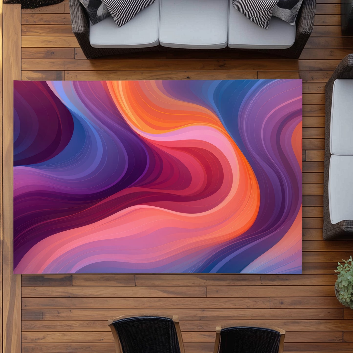 Purple Haze - Orange Outdoor Area Rug for Home Decor | Stylish