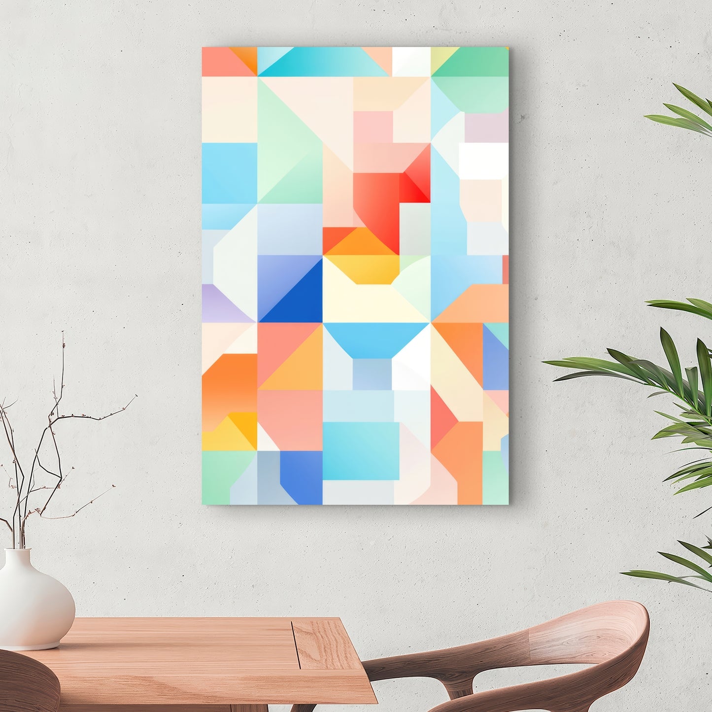 Geometric Cadence - Orange Canvas Art for Home Decor