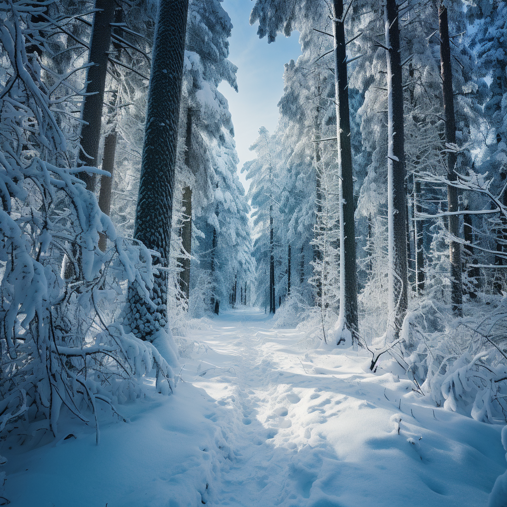 Cold forest - 36"x36" Framed canvas