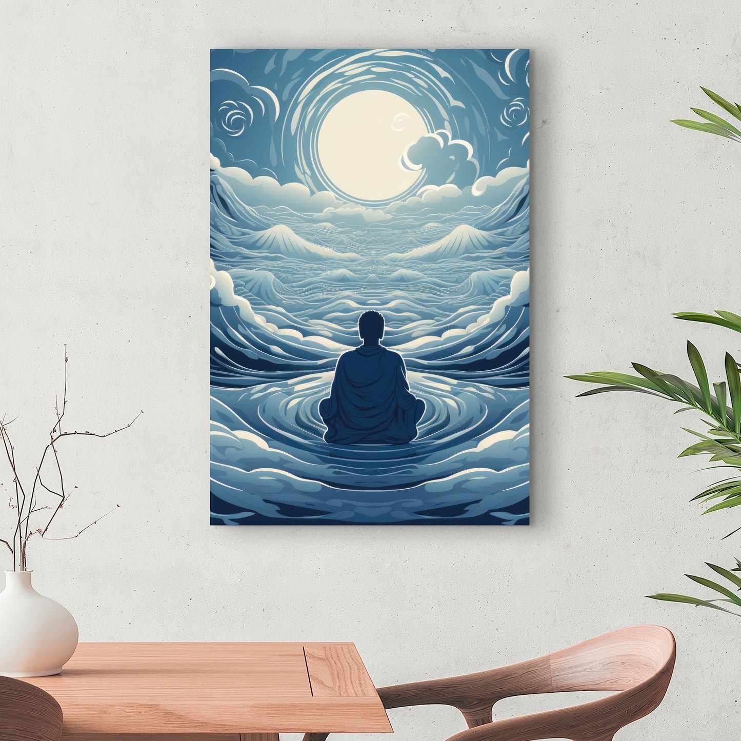 Infinite Wisdom - Gray Canvas Wall Art for Home Decor