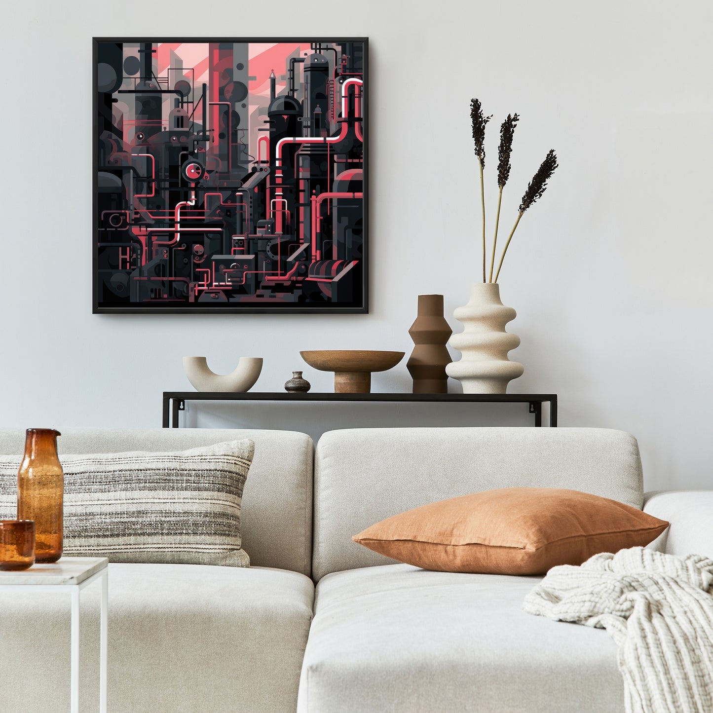 Industrial empire - 36"x36" Framed canvas