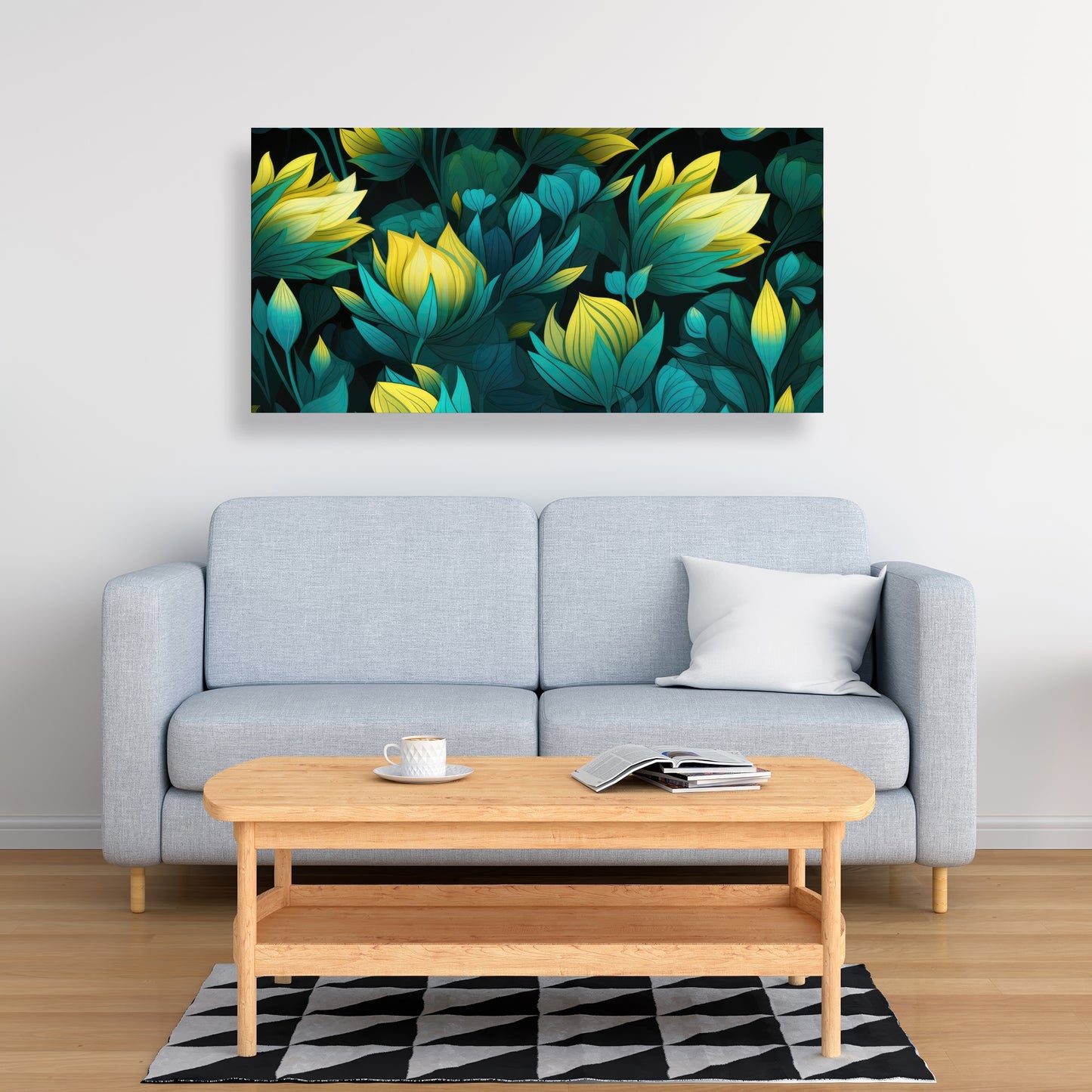 Intense Bloom - Green Canvas Art for Home Decor | Vibrant Style