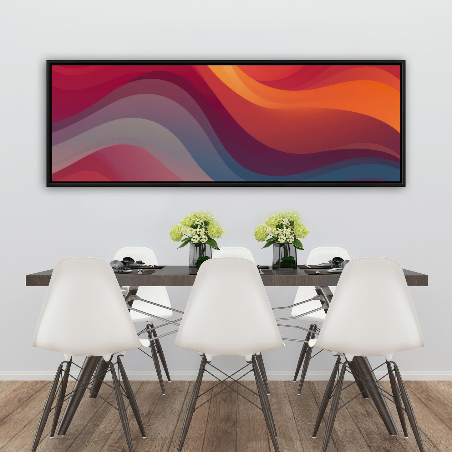Sunlit Fog - Orange Framed Canvas for Home Decor | Art Print