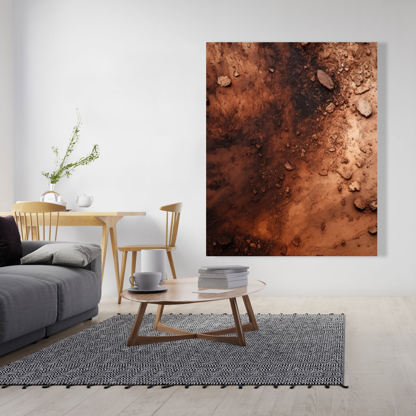 Digging White Canvas Art - Stylish Home Decor Piece