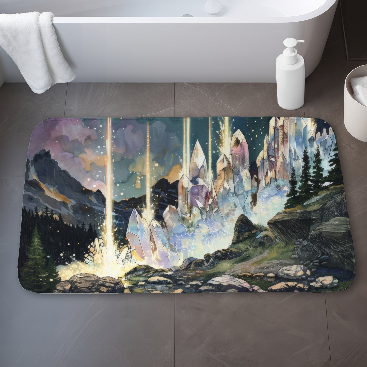 Magical beams - 17"x24" Bath mat