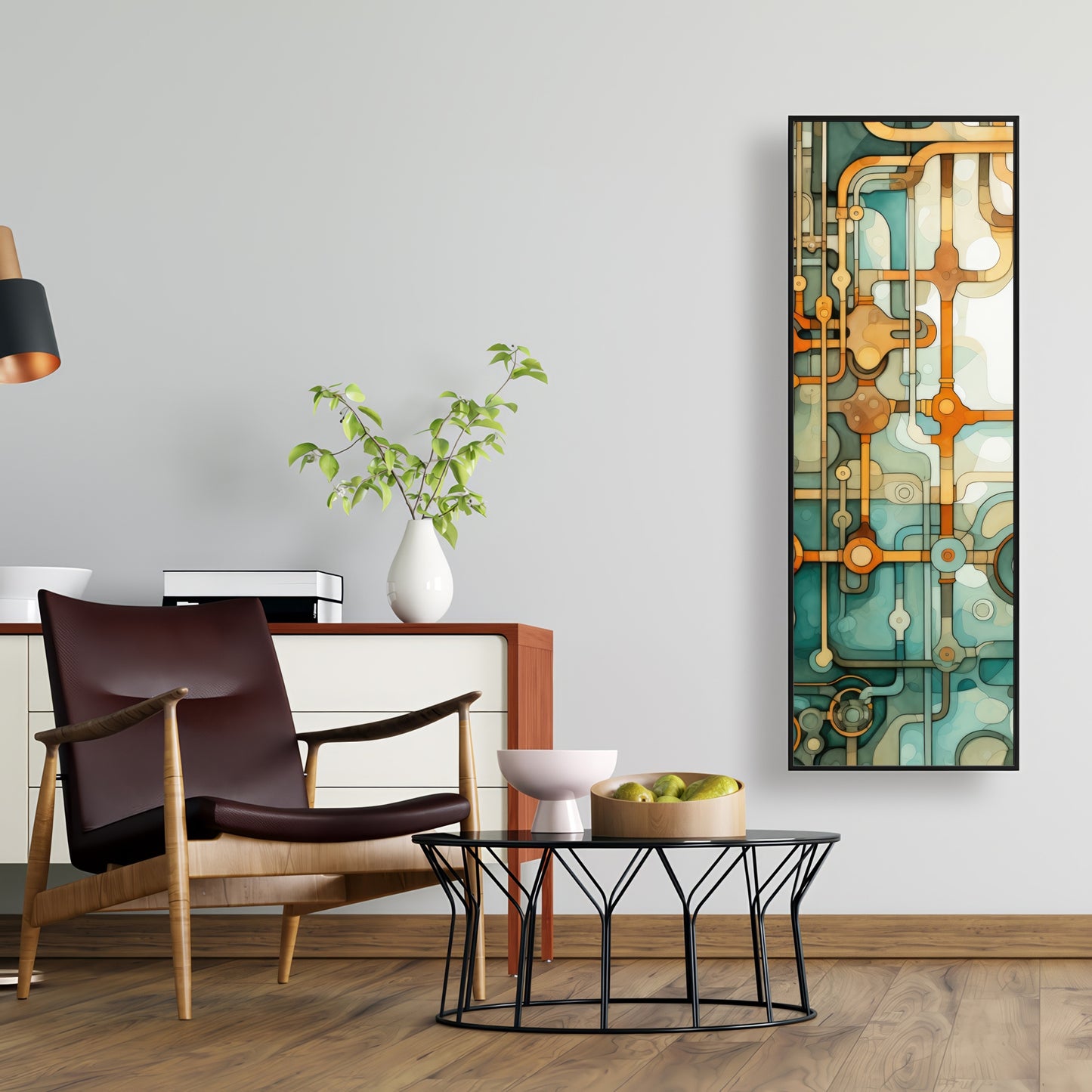 Turns and bends - Framed Canvas - Print on demand