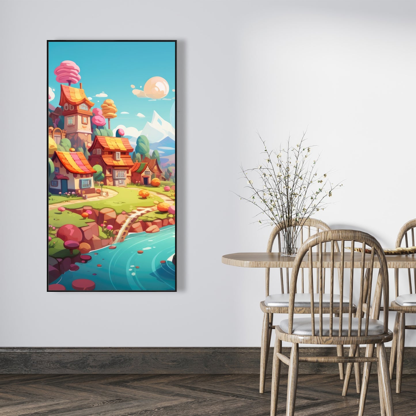 Sweet town - 36"x36" Framed canvas