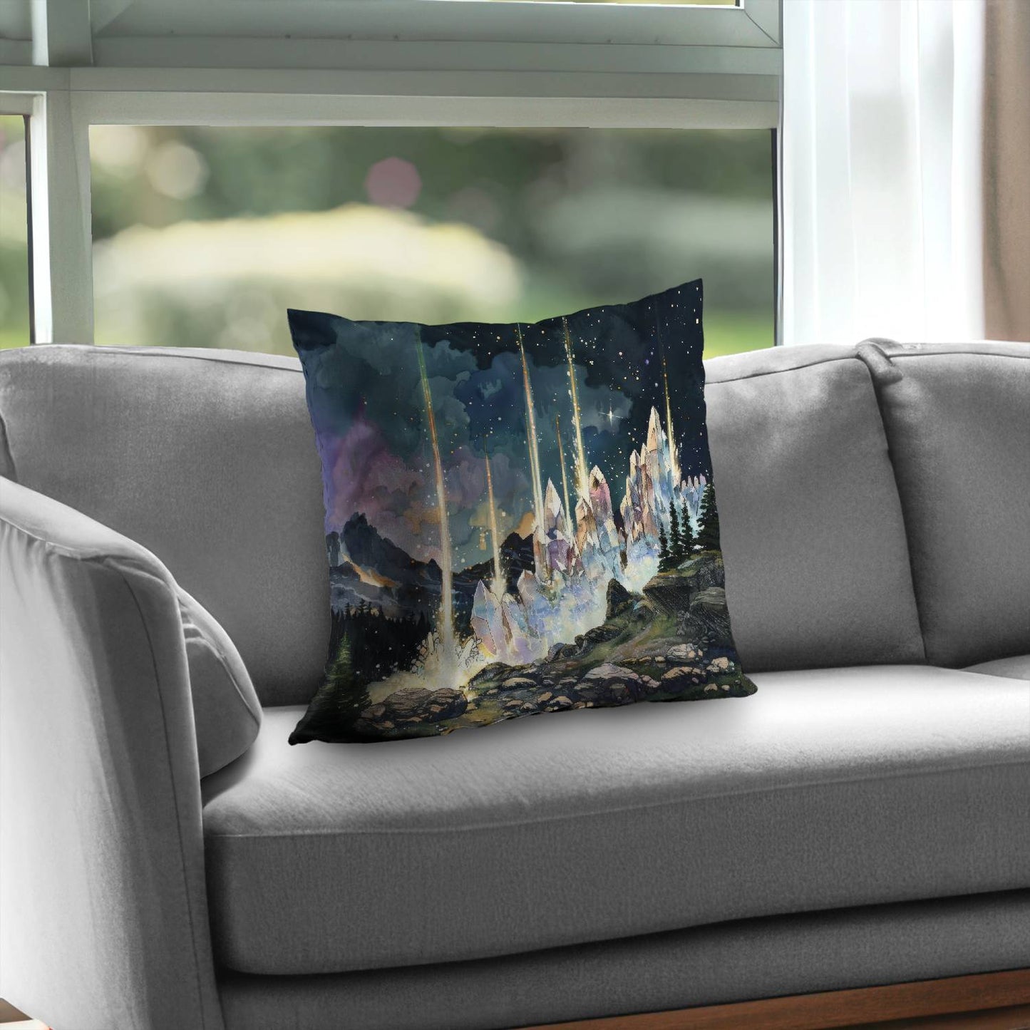 Magical beams White Poly Twill Throw Pillow Insert | Home Decor