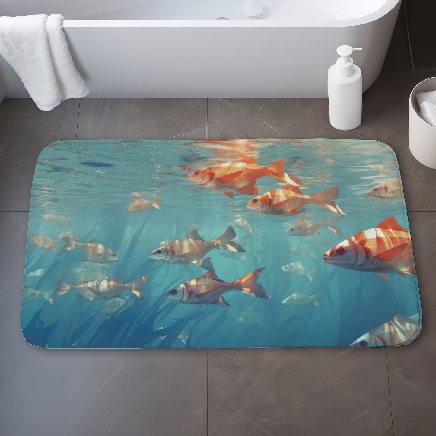 Surface tension Turquoise Bath Mat | Stylish Home Decor