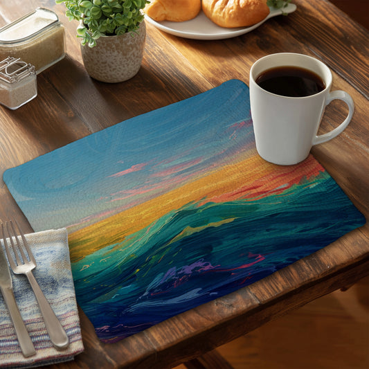 Watercolors Braided Polyester Placemat | Home Decor Accent