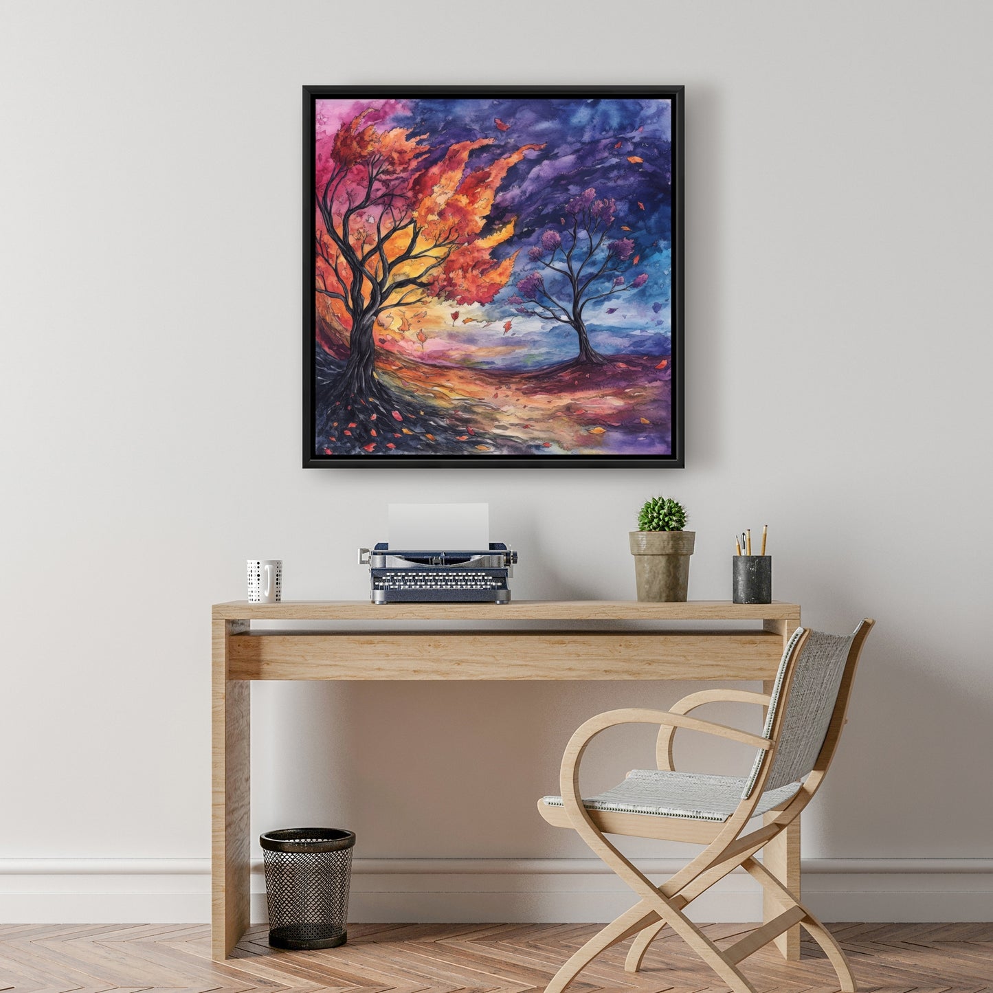 Before the storm - Yellow Framed Canvas for Home Decor