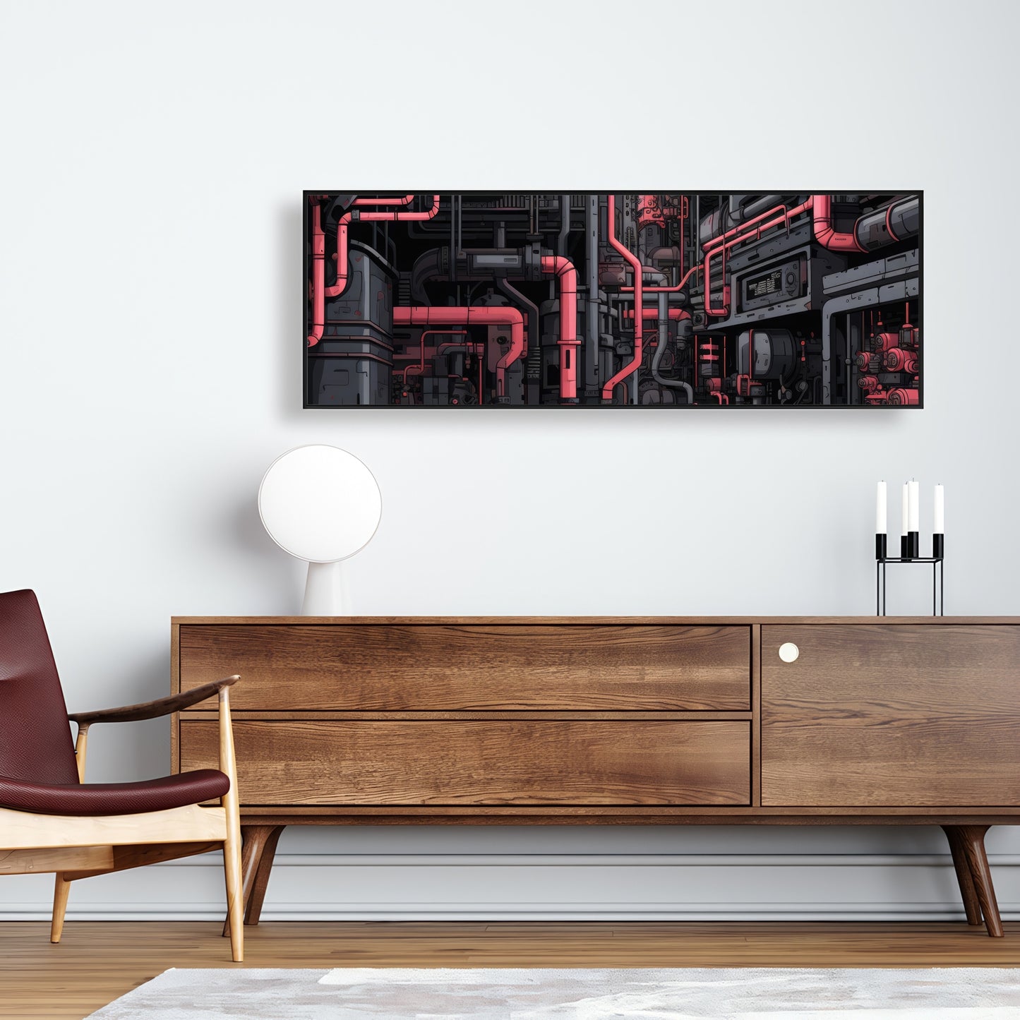 Tubular nightmare - 36"x36" Framed canvas