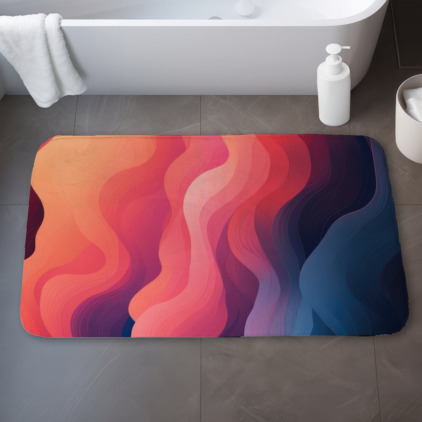 Ethereal Smoke Gray Bath Mat - Stylish Home Decor Accent